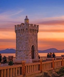 Tuscan Village Lighthouse Paint By Numbers