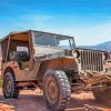 Military Green Willys Jeep Paint By Numbers