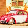 Vintage Red VW Bug Paint By Numbers