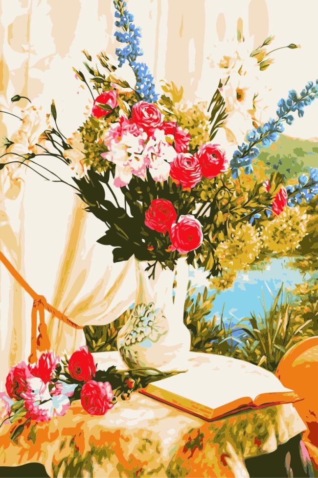 Spring Flowers Vase Paint By Numbers