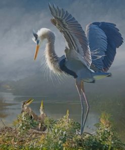 Great Blue Heron Wildlife Paint By Numbers
