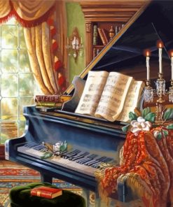 Vintage Piano Music Paint By Numbers