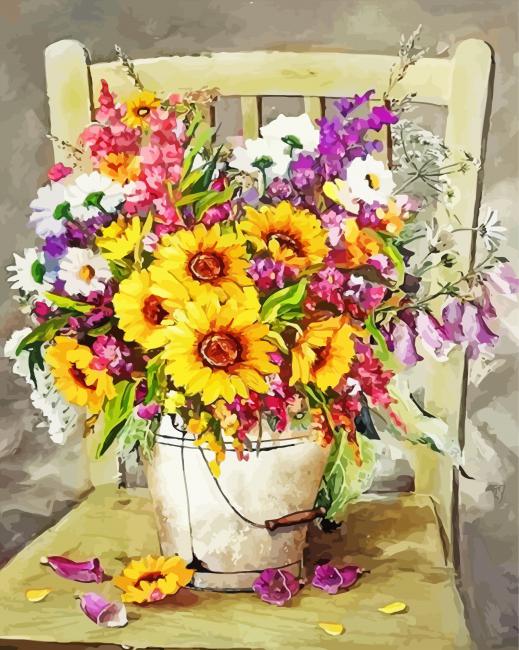 finalizing the Spring Blooms Paint By Numbers artwork