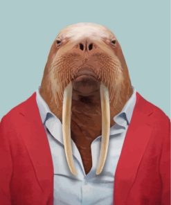 Walrus Red Paint By Numbers