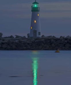 Santa Cruz Lighthouse Night View Paint By Numbers