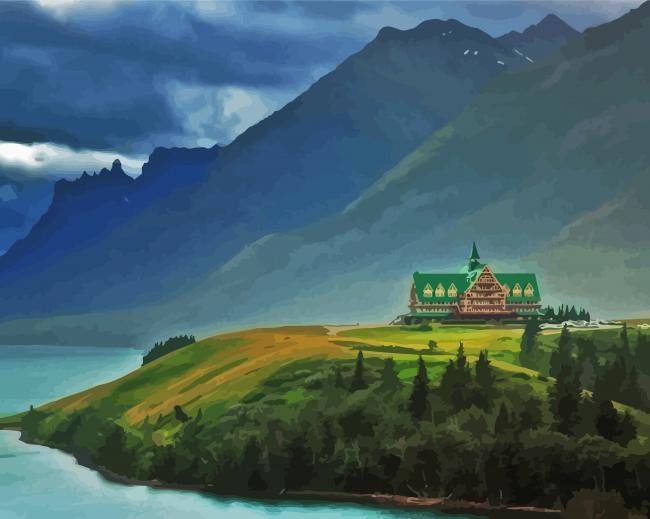 Finalizing Waterton National Park Nature Paint By Numbers artwork