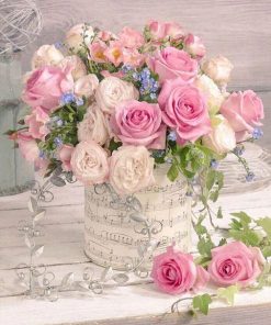 Pink Rose Bouquet Paint By Numbers