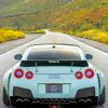 White Nissan Sports Car Paint By Numbers