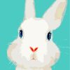 White Bunny Easy Paint By Numbers