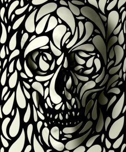 Black and White Skull Abstract Paint By Numbers