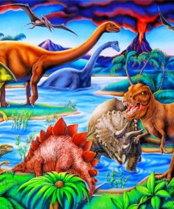 Wild Dinosaurs Wildlife Paint By Numbers