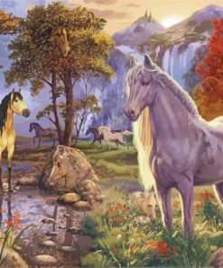 Wild White Horses Paint By Numbers