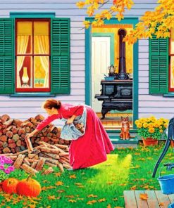 Winter House Scenery Paint By Numbers