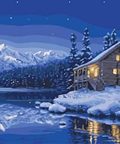 Winter Forest Cottage Paint By Numbers