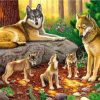 Wolf Family Picture Paint By Numbers