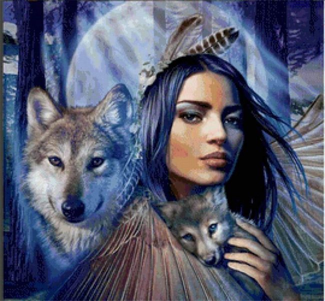 Wolf People Painted Picture Paint By Numbers