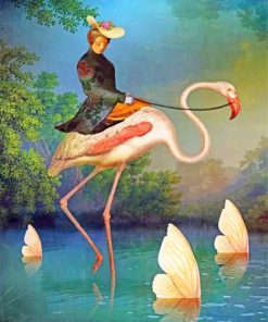 Flamingo and Woman Paint By Numbers