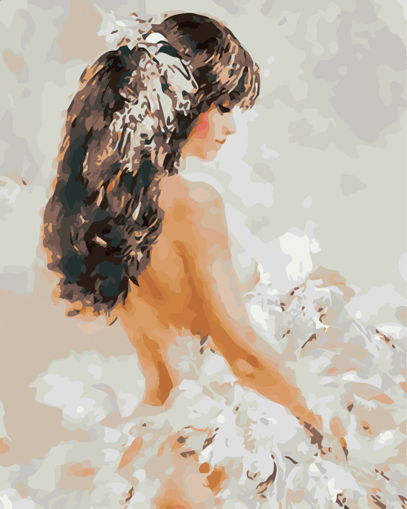 Completed Young Woman Paint by Numbers painting