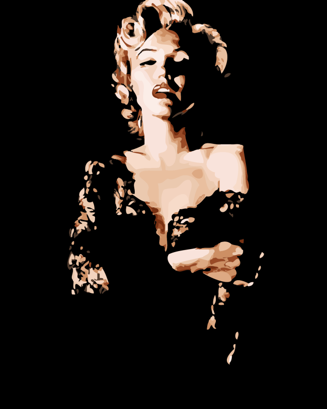 Marilyn Monroe Black Dress Paint By Numbers