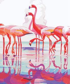 Pink Flamingos Elegance Paint By Numbers