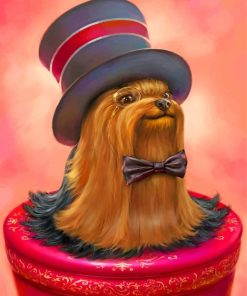 Stylish Yorkie with Hat Paint By Numbers