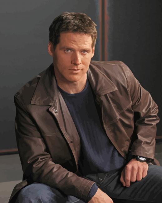 Finalizing artwork with Young Ben Browder's Journey theme, ready to hang