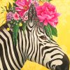 Zebra with Floral Crown Paint By Numbers