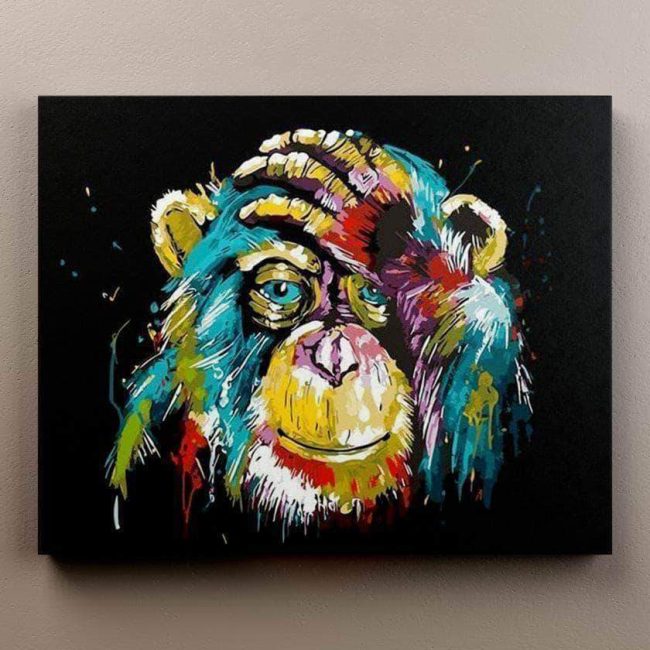 Colorful Chimp Monkey Paint By Numbers