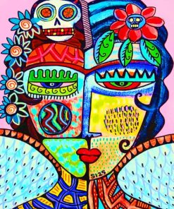 Colorful Abstract Face Paint By Numbers