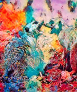 Colorful Abstract Meerkats Paint By Numbers