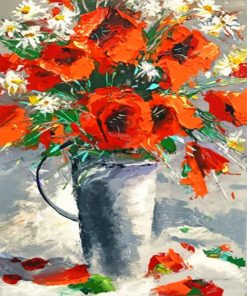 Red Poppies Flower Paint By Numbers