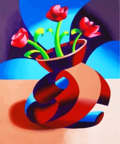 Cubism Flowers Vase Paint By Numbers