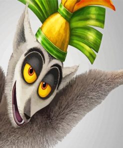 King Julien Cartoon Paint By Numbers