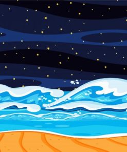 Ocean Night Waves Paint By Numbers
