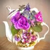 Teapot Purple Flowers Paint By Numbers