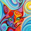 Colorful Abstract Cat Paint By Numbers