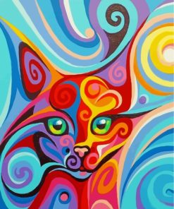 Colorful Abstract Cat Paint By Numbers