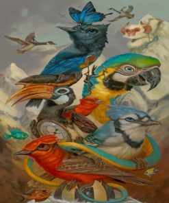 Parrot Aesthetic Birds Paint By Numbers