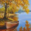 Autumn Boat and Nature Paint By Numbers