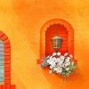Orange Lantern On Wall Paint By Numbers