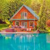 Aesthetic Lakeside Cabin Paint By Numbers