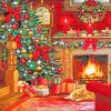 Cozy Christmas Fireplace Paint By Numbers