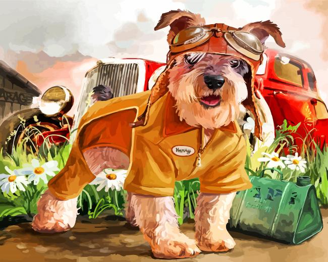 Finalizing the Aesthetic Dog painting