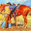 Aesthetic Cowboy Horseman Paint By Numbers