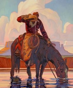 Aesthetic Cowboy Horseman Paint By Numbers