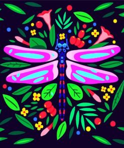 Colorful Dragonfly Illustrations Paint By Numbers