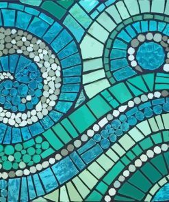 Aesthetic Green Mosaic Paint By Numbers
