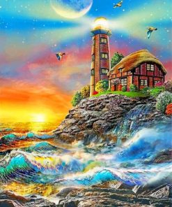 Aesthetic Beach Lighthouse Paint By Numbers