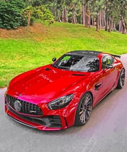 Red Mercedes Car Paint By Numbers