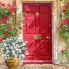 Red Door and Plants Paint By Numbers